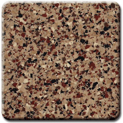 Epoxy flooring Ultra Chestnut with Rust Red garage floor coating color sample